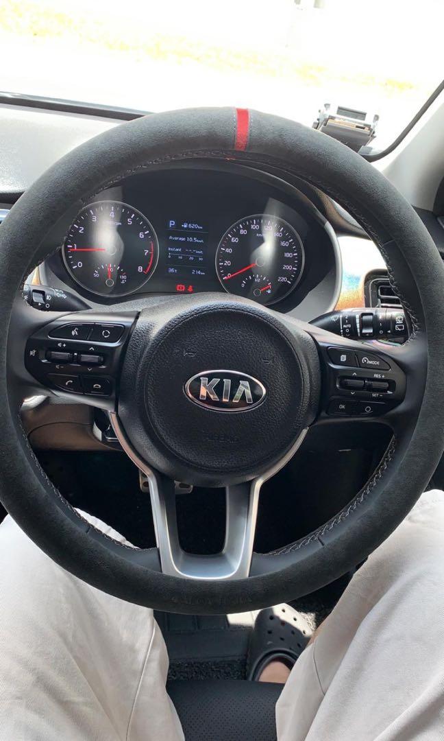 Italian Leather Steering Wheel Cover fit KIA