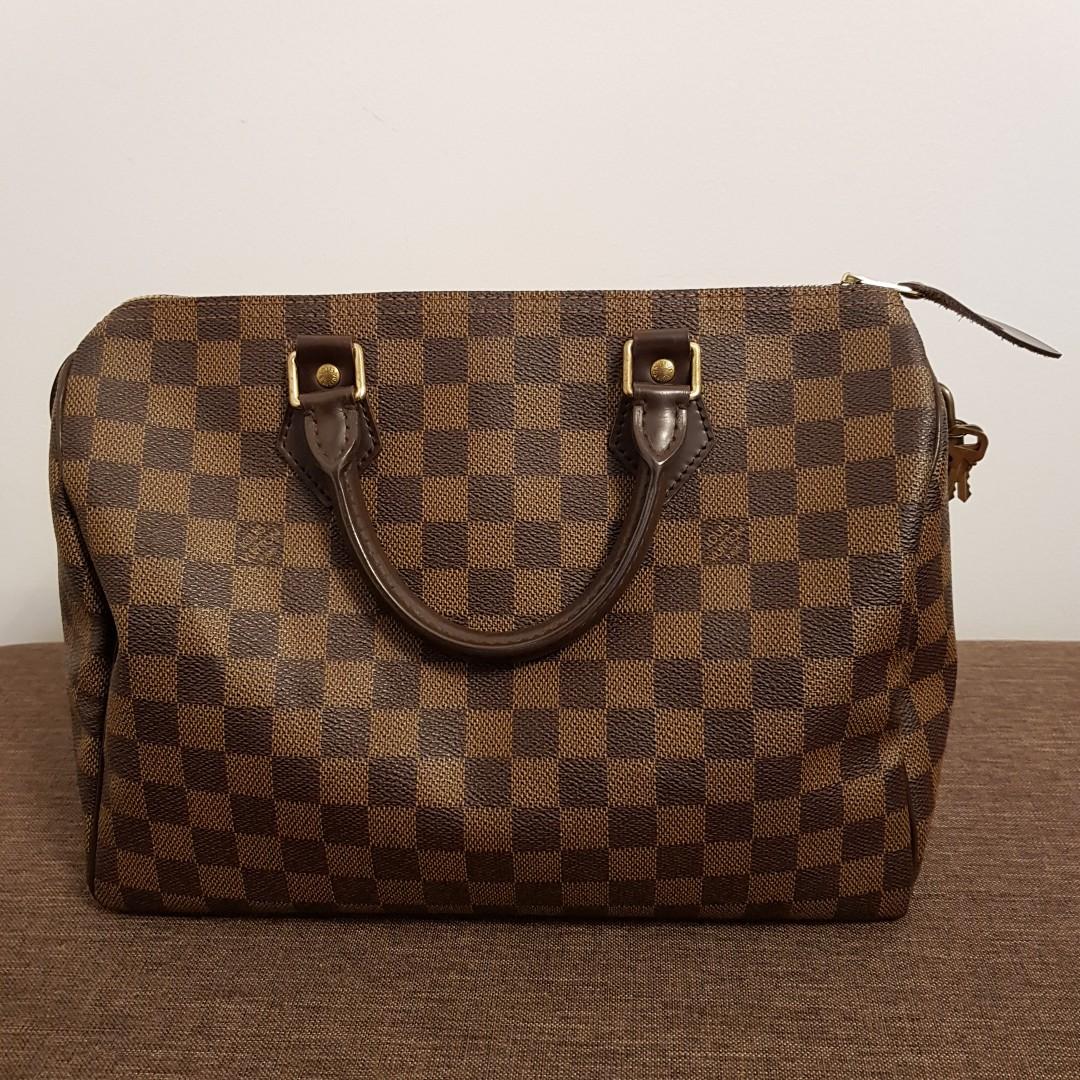 Louis Vuitton Speedy 30 Damier Ebene Handbag in Dust Bag, Luxury, Bags &  Wallets on Carousell