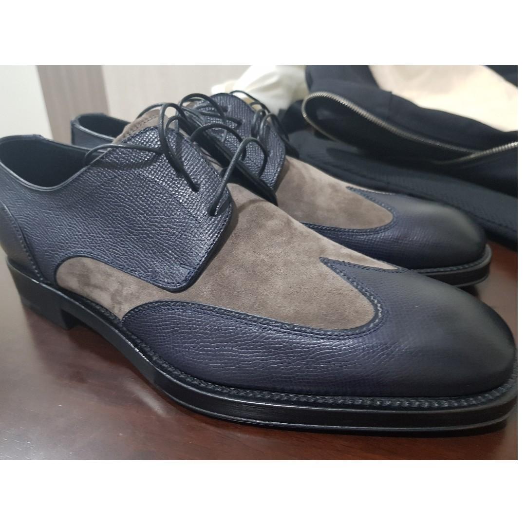 Authentic Salvatore Ferragamo Mens Shoes (Category: Dress Shoes) located in Manila. Submitted by marlon.john (Listing ID 243471471, Image 1). Description: Authentic Salvatore Ferragamo Mens Shoes Blue and brown Size UK 6.5 Can fit US 8 New without box.