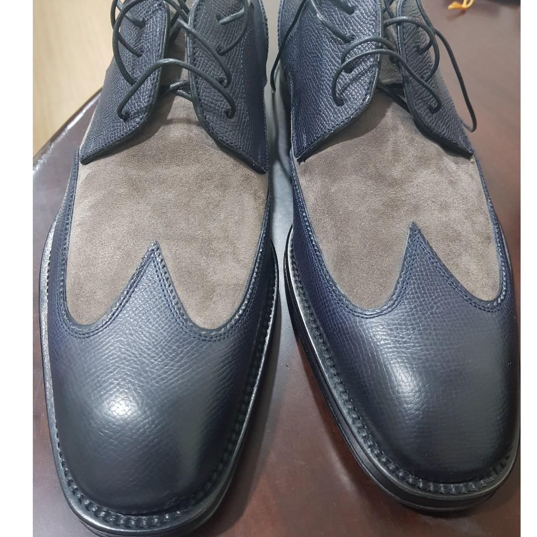 Authentic Salvatore Ferragamo Mens Shoes (Category: Dress Shoes) located in Manila. Submitted by marlon.john (Listing ID 243471471, Image 3). Description: Authentic Salvatore Ferragamo Mens Shoes Blue and brown Size UK 6.5 Can fit US 8 New without box.