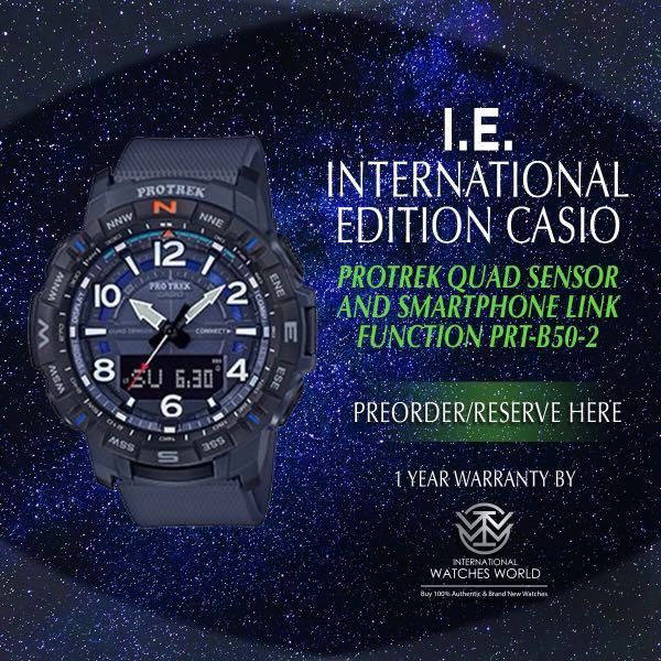 CASIO INTERNATIONAL EDITION PRO TREK BLUE PRT B50 2 QUAD SENSOR