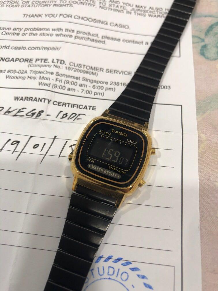 Casio vintage black gold best sale