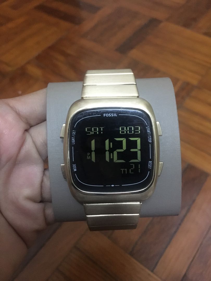 CLEARANCE Fossil Rutherford Digital Gold Men Watch