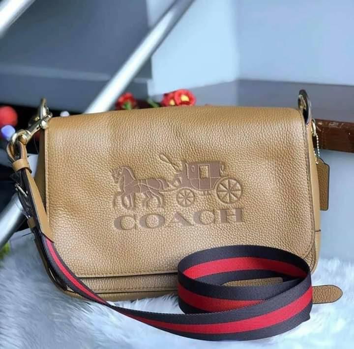 Top Brand Coach F72703 Jes Messenger Pebble Leather - Green Crossbody Bag