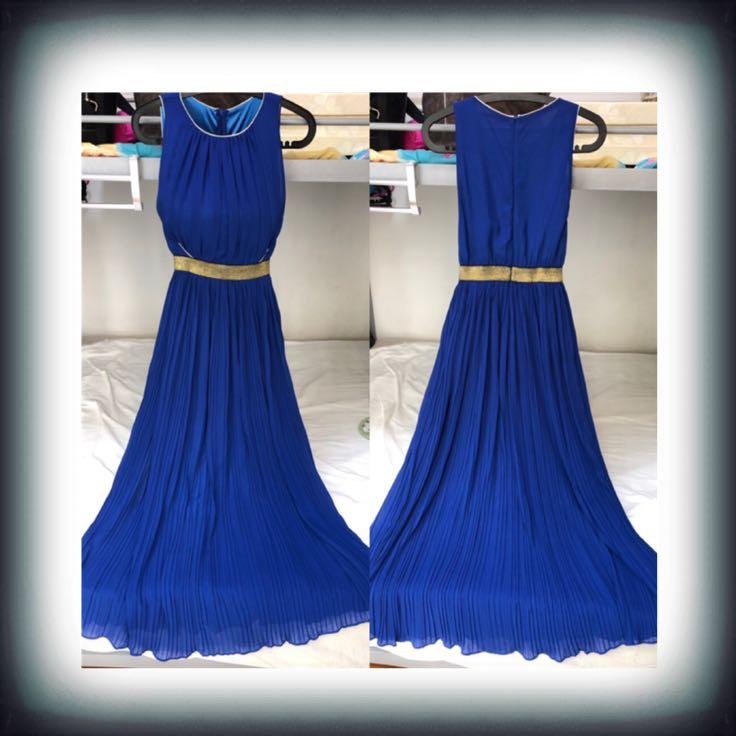 D D Gala Night Evening Gown Elegant Royal Blue gown w touch