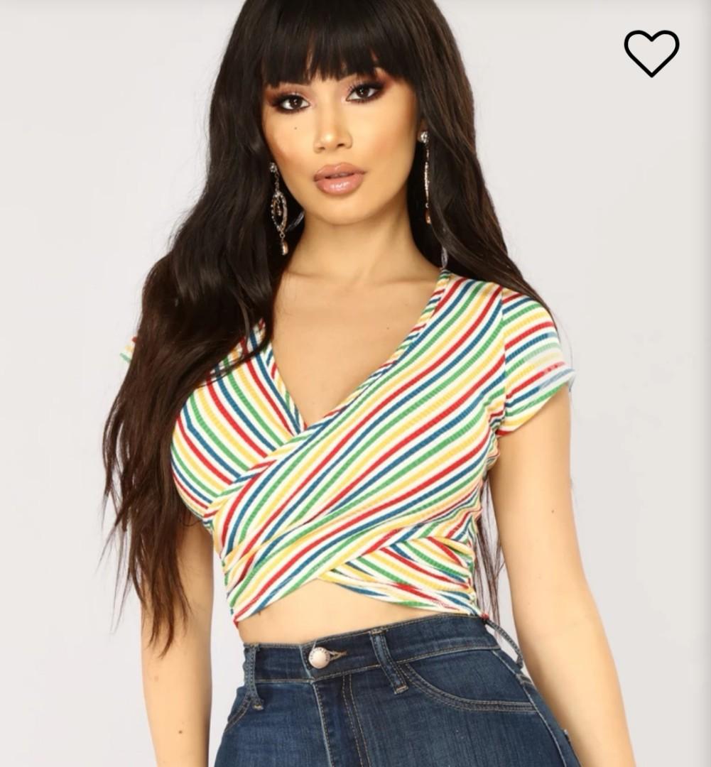 Fashion Nova Rainbow Crop Top Women S Fashion Clothes Tops On