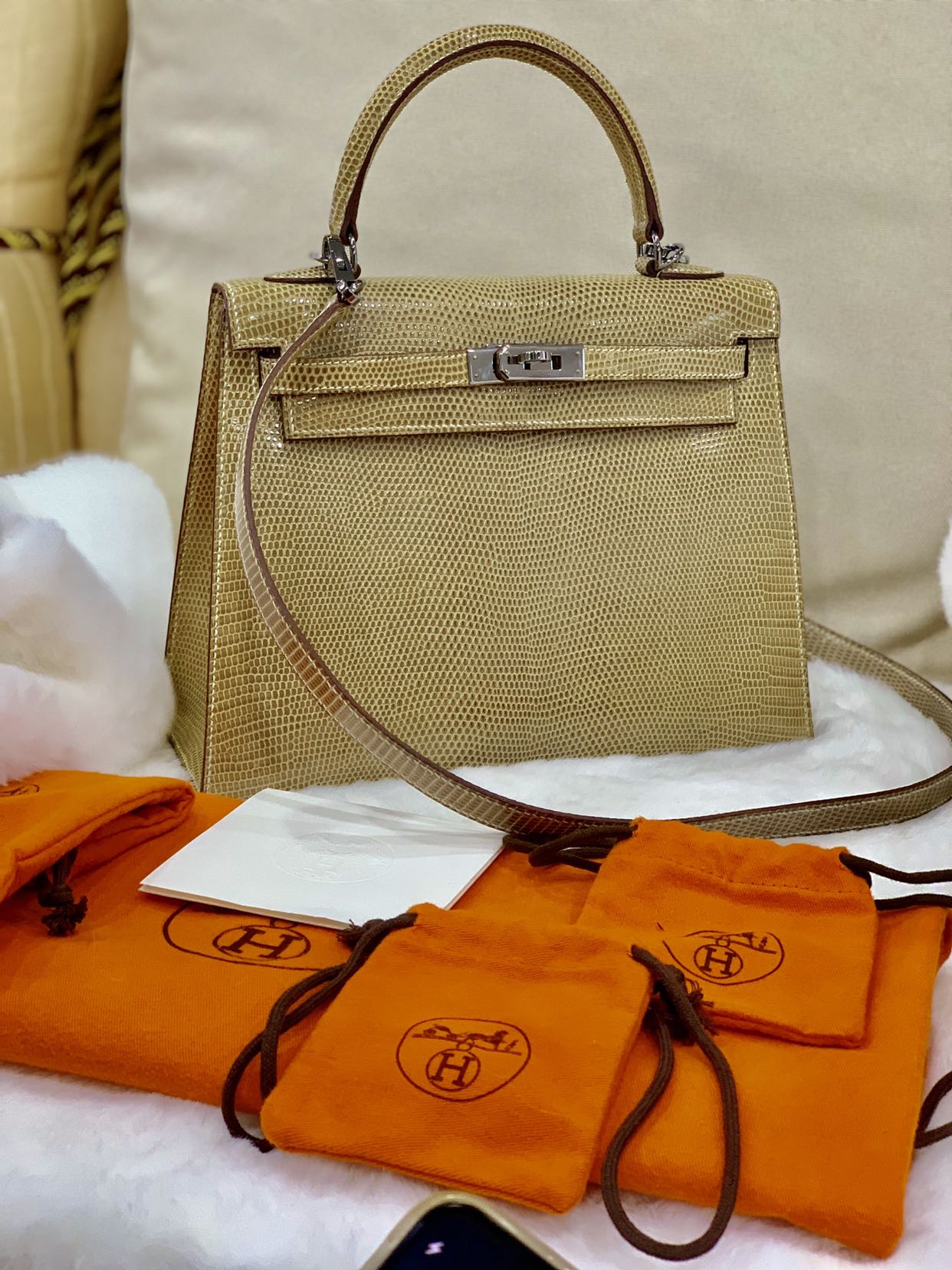 Hermes Kelly 25 Lizard Bag Limited Edition, Luxury, Bags & Wallets