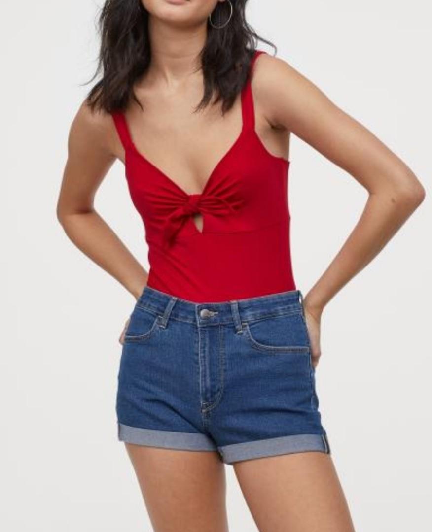 H&m red bodysuit Clearance