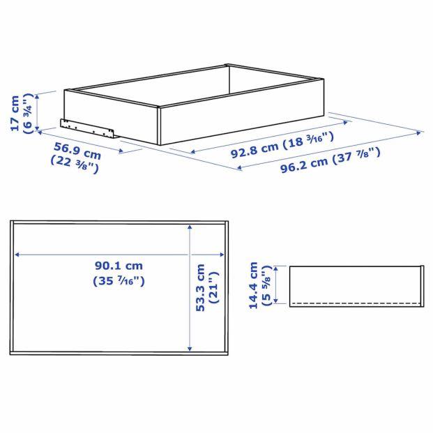 Ikea Pax Komplement Drawer White 100x58 Cm Furniture Shelves