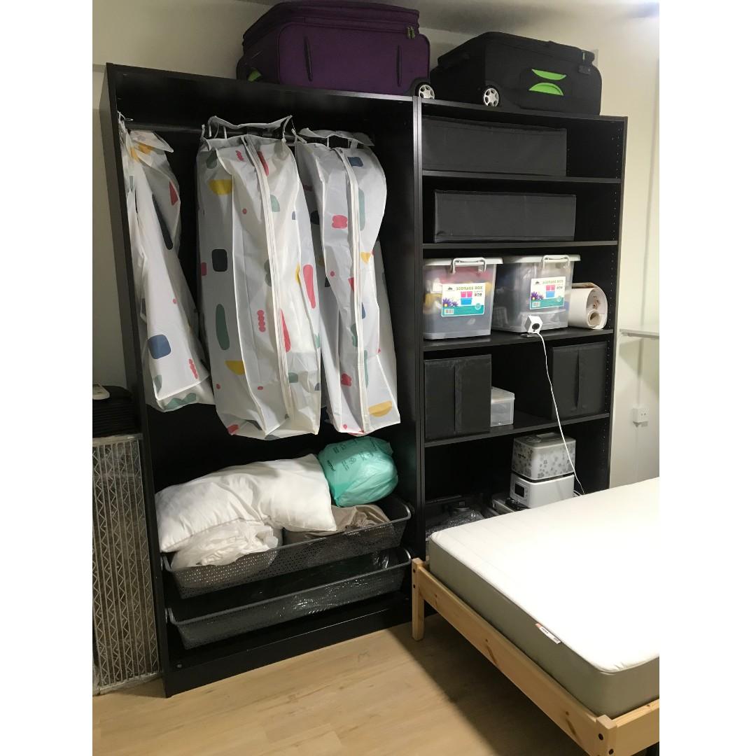Ikea Pax Wardrobe w/ drawers & shelves, Furniture & Home Living ...