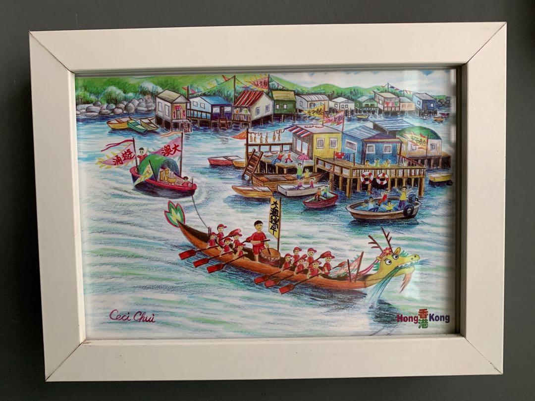 IKEA Photo frames w/ Hong Kong postcards, Furniture & Home Living, Home