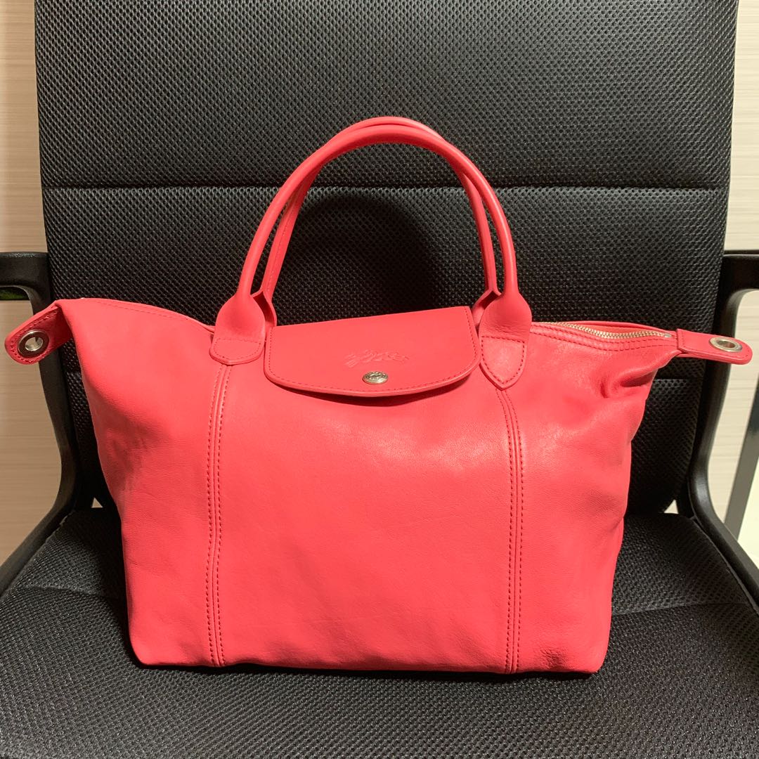 longchamp cuir pink