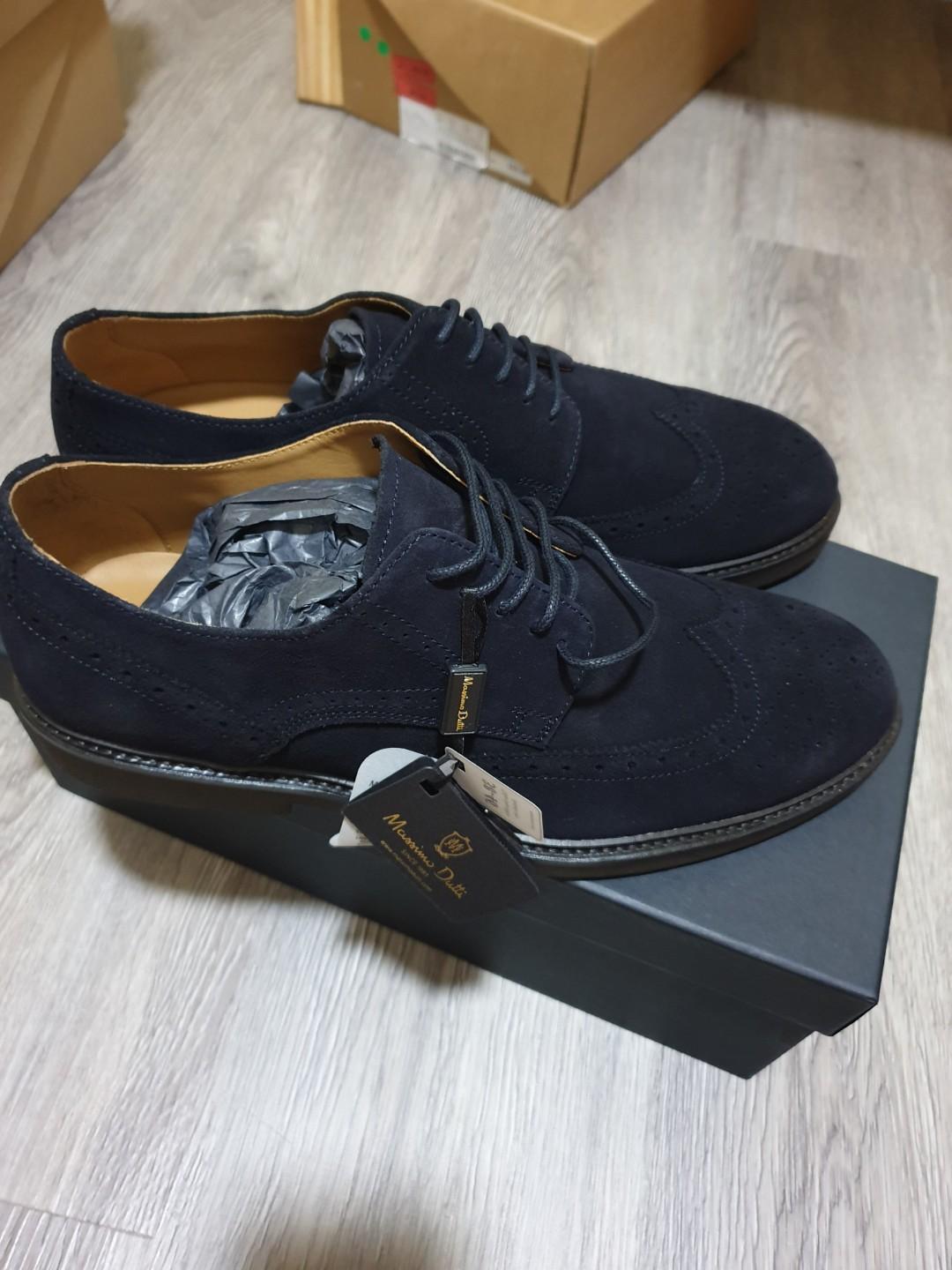 Massimo Dutti Velvet Navy Blue shoes, Men's Fashion, Footwear 