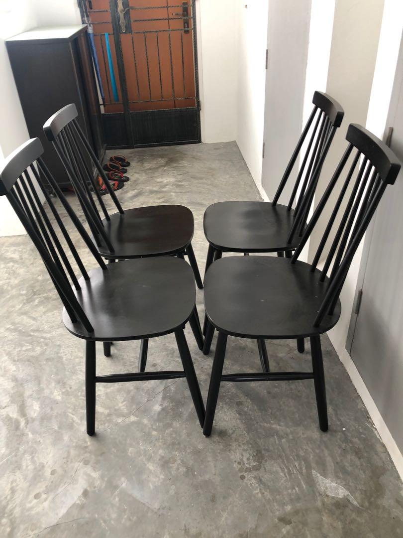 Matte Black Dining Chairs X 4 Furniture Tables Chairs On Carousell