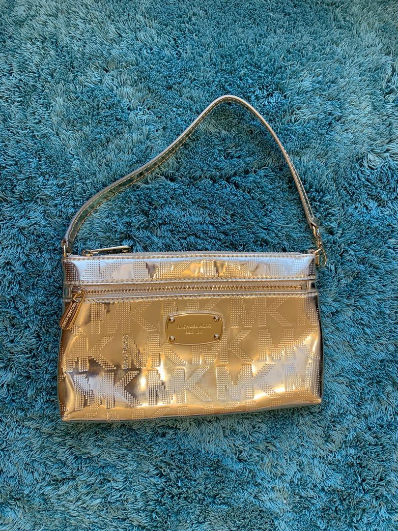 Michael Kors Gold Wristlet Women S Fashion Bags Wallets Handbags On Carousell
