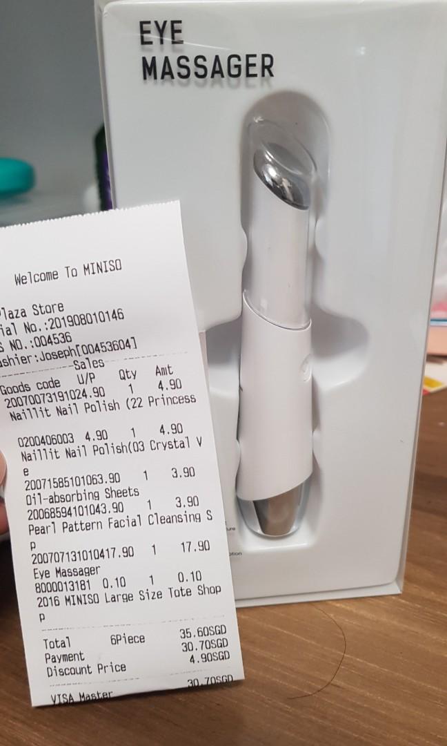 Miniso Eye Massager Health Beauty Face Skin Care On Carousell Miniso protect & whitening face suncare cream. miniso eye massager