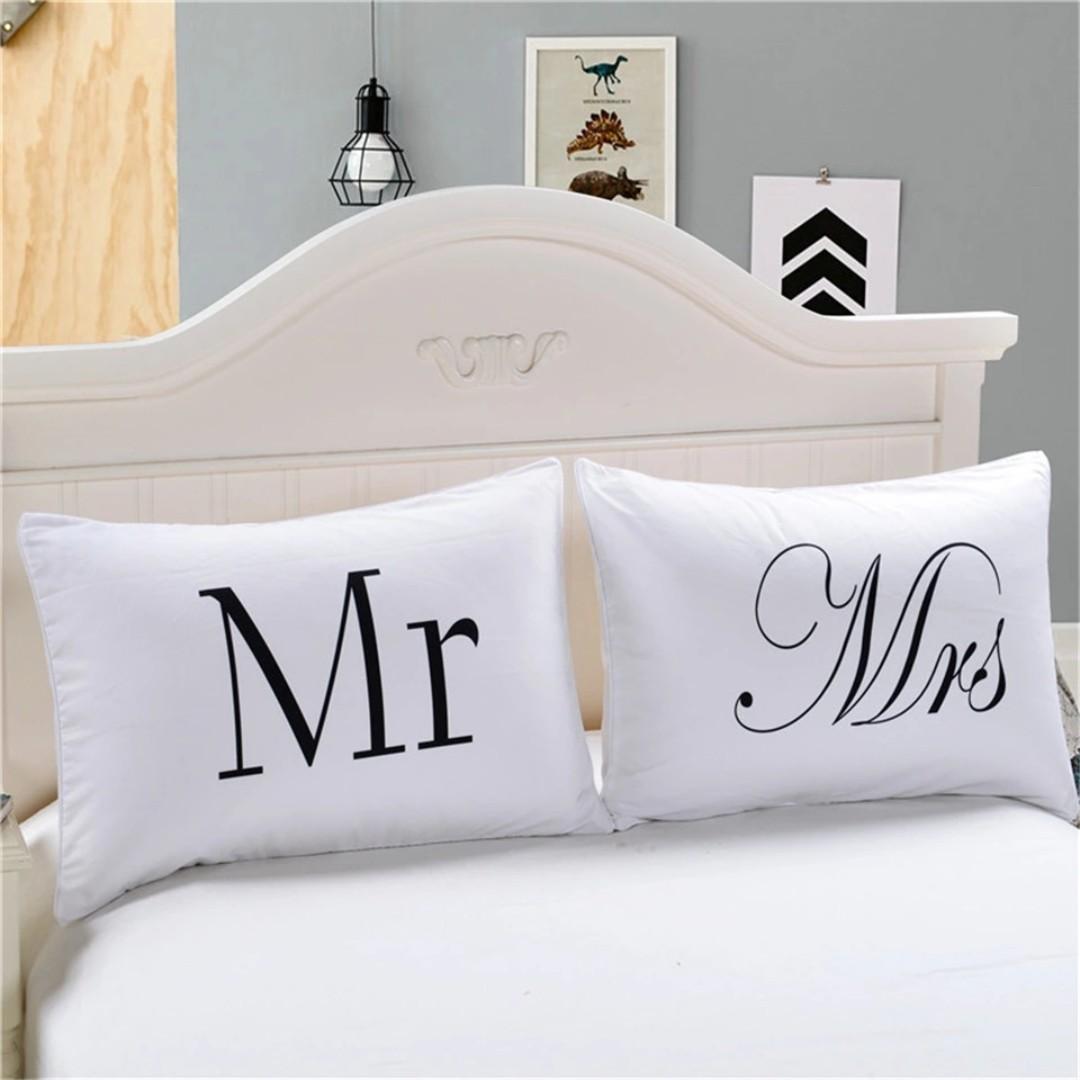 Mr Mrs Couple Matching Pillow Case Furniture Home Decor