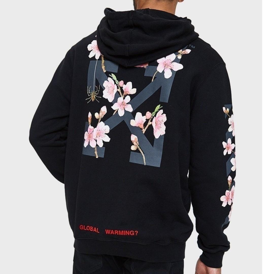 Off White Cherry Blossom Pullover Hoodie XXS.S.M.L