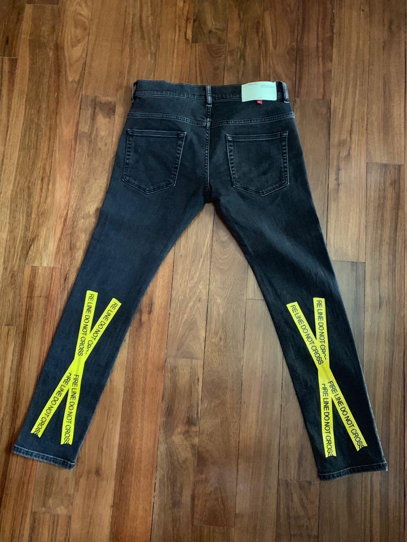 Off white sales firetape jeans
