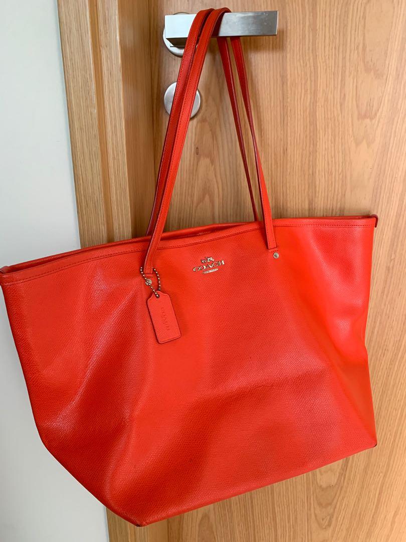 Orange coach tote clearance
