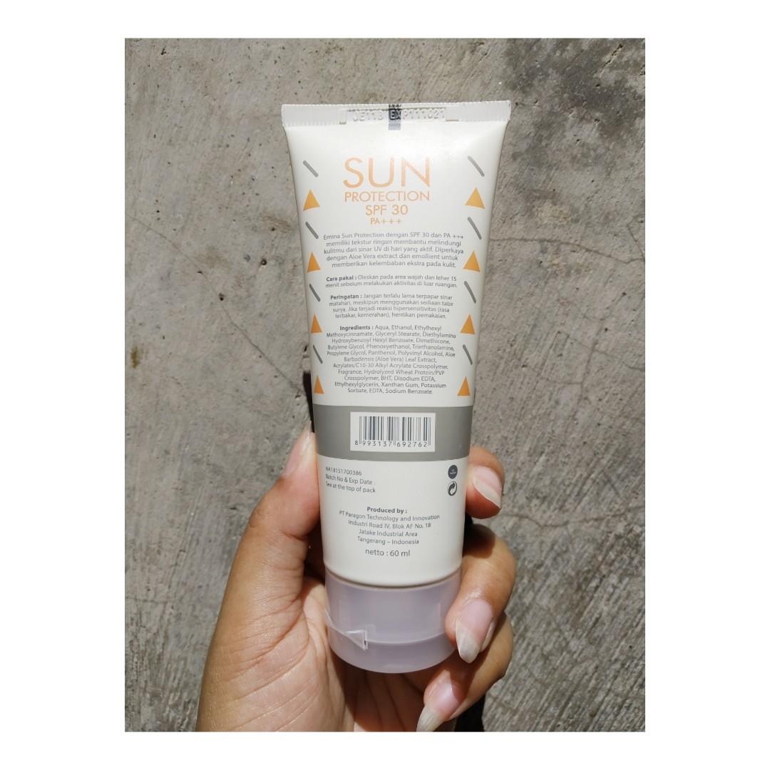 Emina Sun Protection Spf 30 Ingredients Preloved Emina Sun Protection Spf 30 Kesehatan Kecantikan