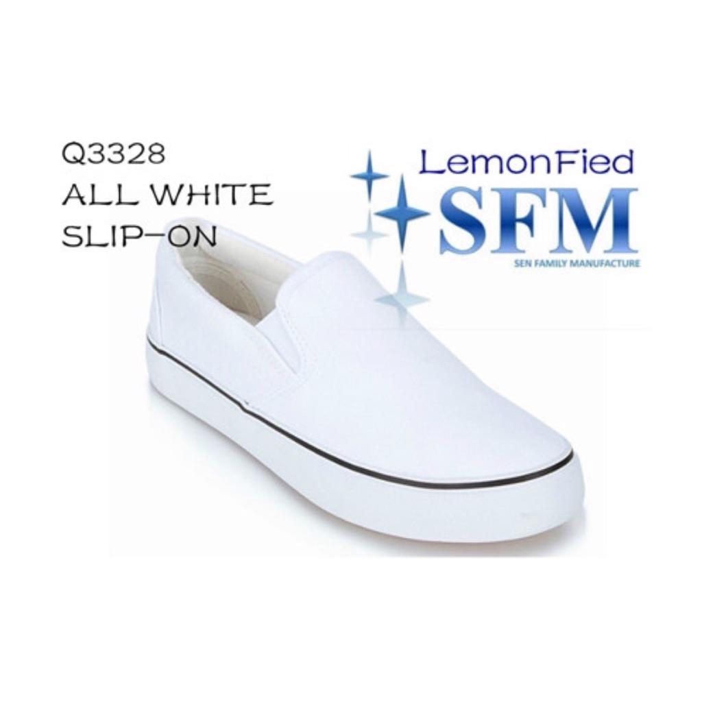 School Shoes White Slip On Sneakers Canvas SG Retailer Men Lady Kid Baby Black
