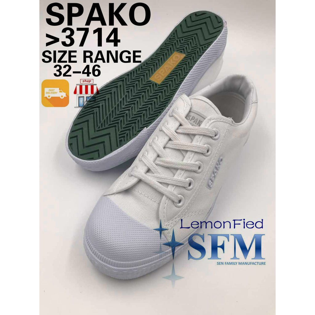 School Shoes White Spako 3714 Sneakers Canvas SG Retailer Men Lady