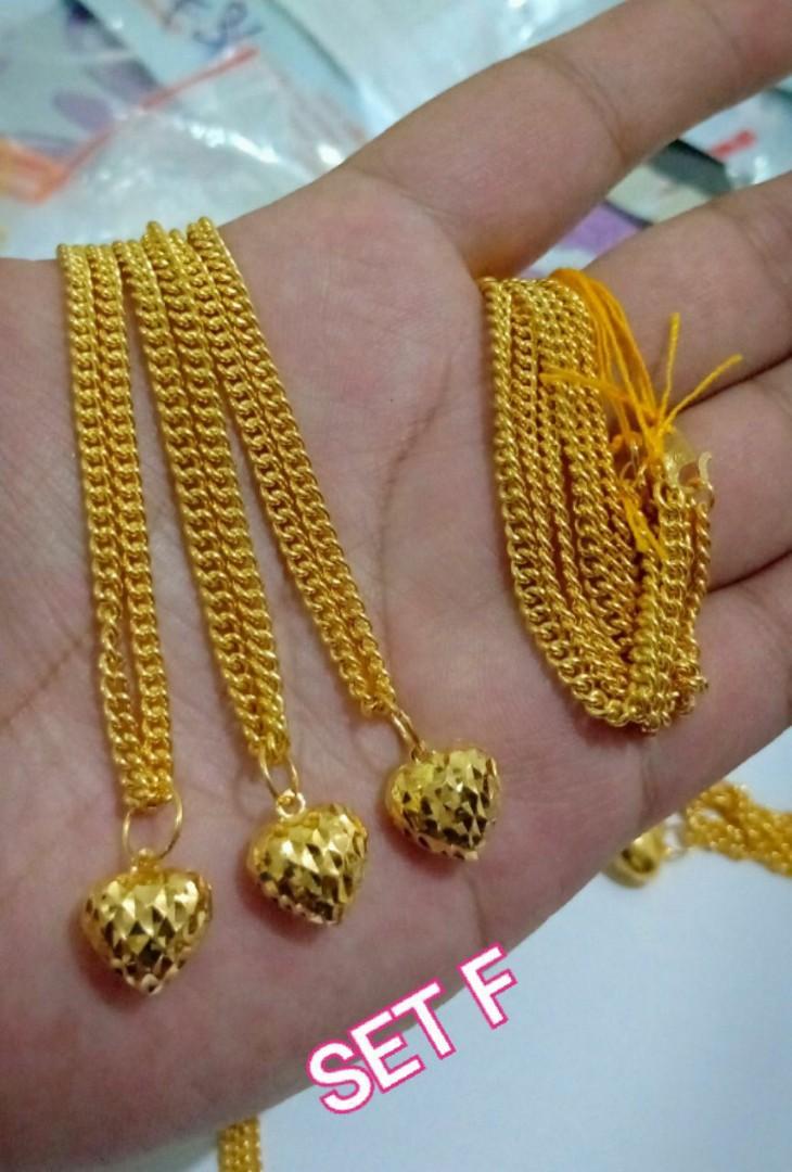Set Rantai Leher Emas 916 Women S Fashion Jewellery On Carousell