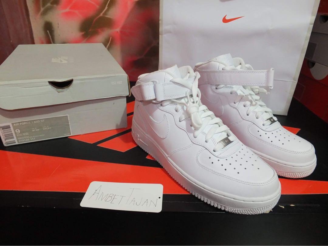 white air forces size 9