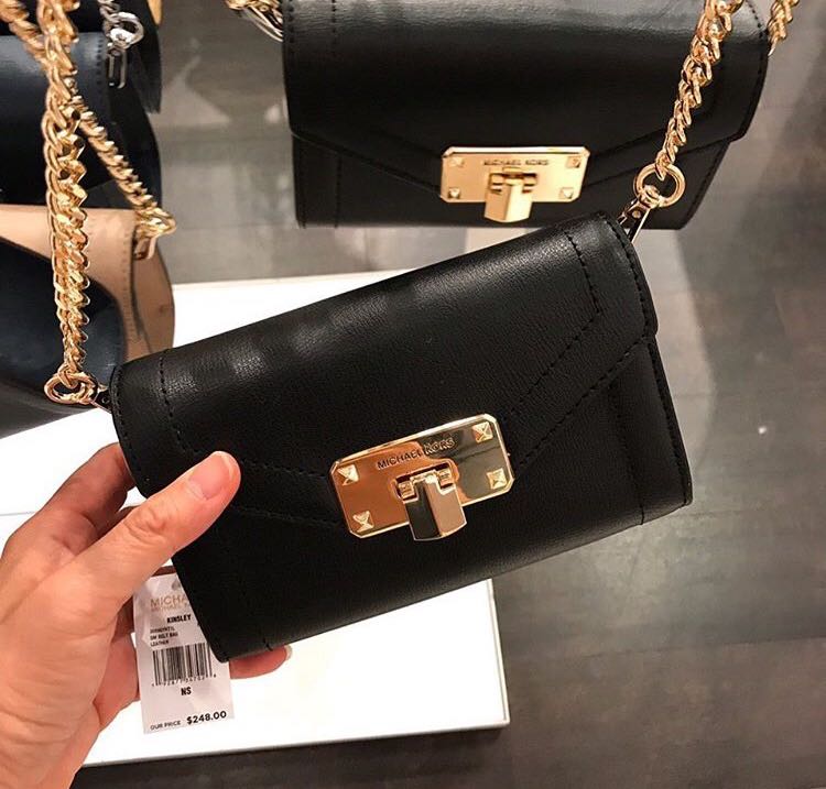 Small Kinsley Belt Bag by Michael Kors black