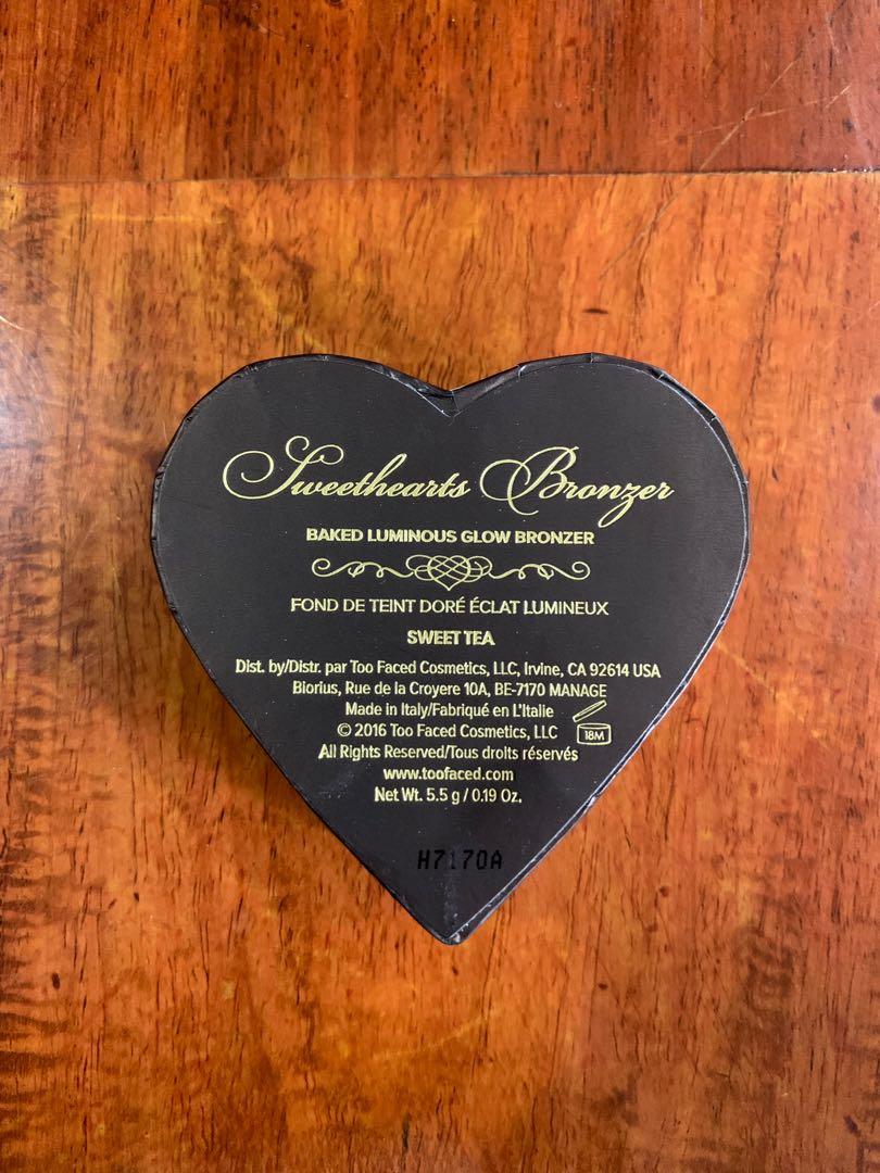 Too Faced Sweethearts Bronzer (Category: Makeup) located in Makati City. Submitted by _stepau (Listing ID 242702991, Image 3). Description: Too Faced Sweethearts Bronzer Bought last October 2018 from a Sephora store in San Francisco, USA for $30 plus sales tax. Only used 2-3 times. Item has been declared opened and used, thus buyer’s discretion is advised. Please note prior to committing to purchasing the item. RFS: too much makeup.