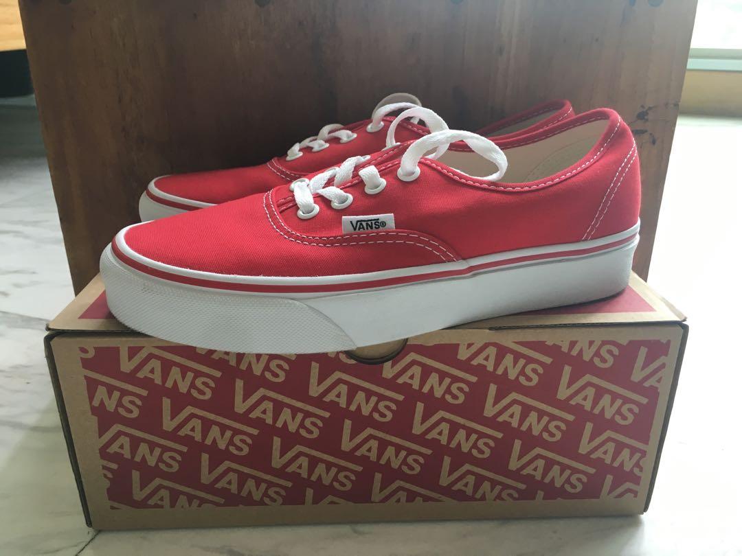 vans authentic red womens