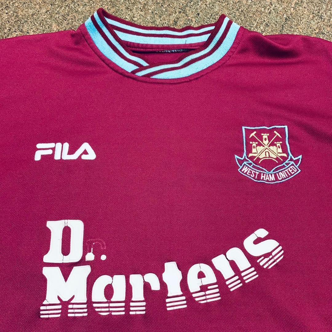 Vintage West Ham United Jersey T Shirt Fila Dr Martens Men S