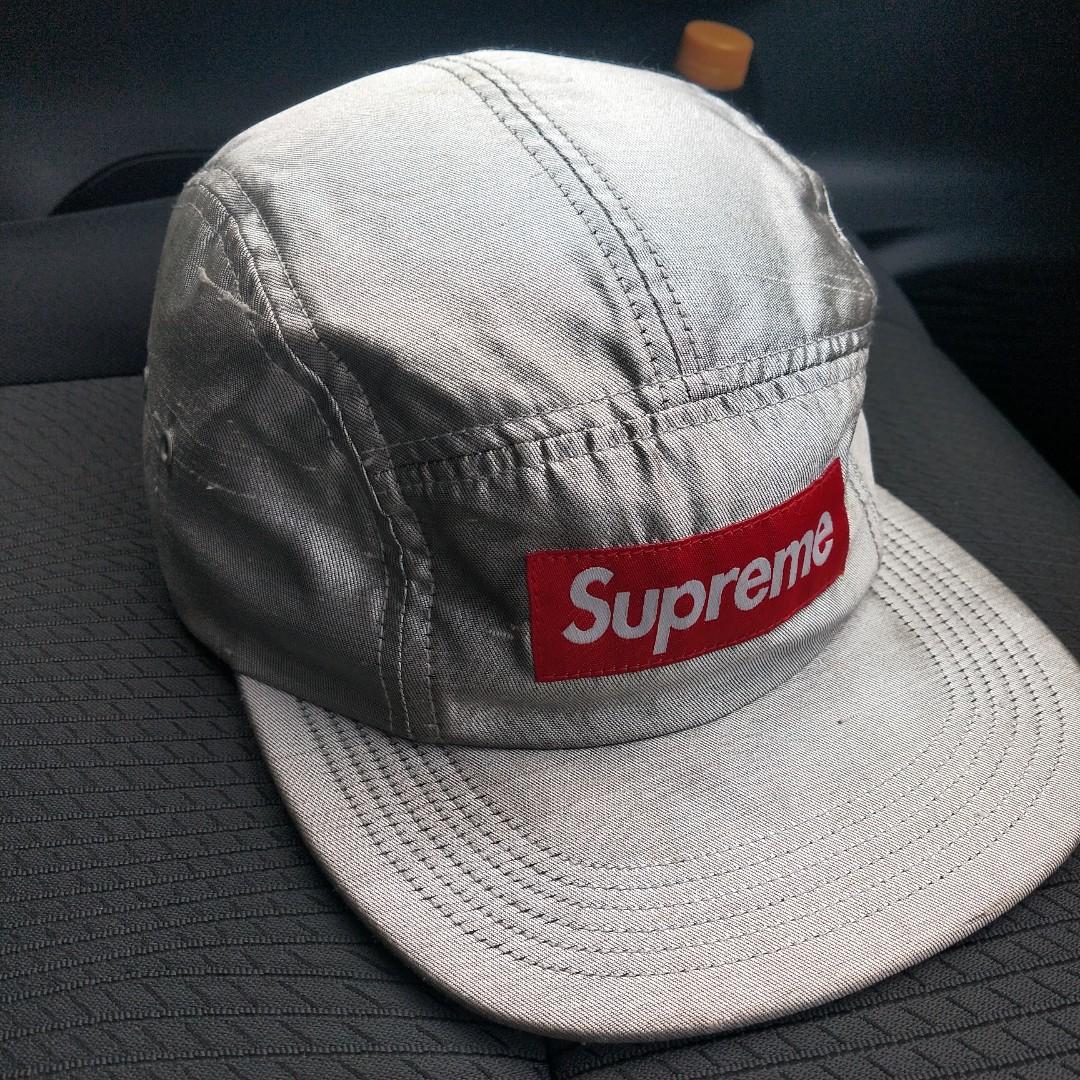supreme raw silk camp cap