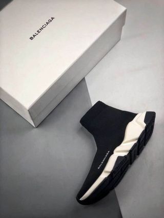 kindal: BALENCIAGA speed trainer black X blue size: 41
