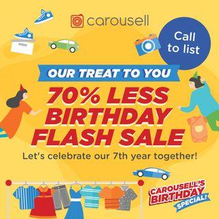 (Call to List) Carousell's 70% Less Birthday Sale 🎂