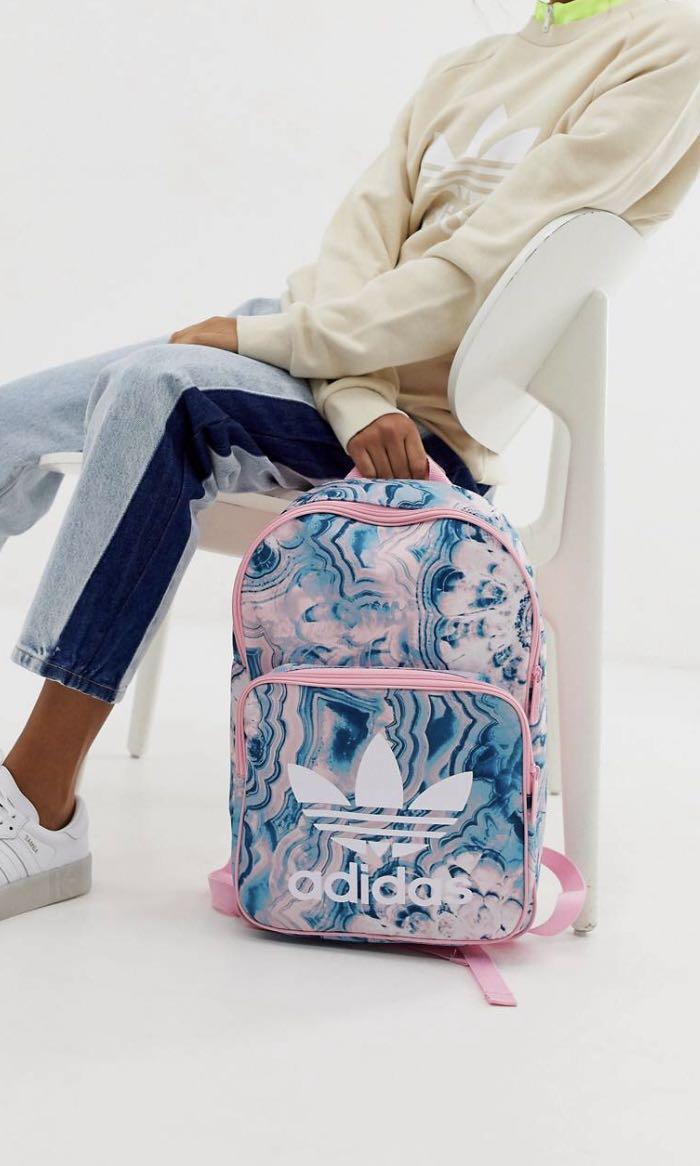 adidas originals pink print backpack
