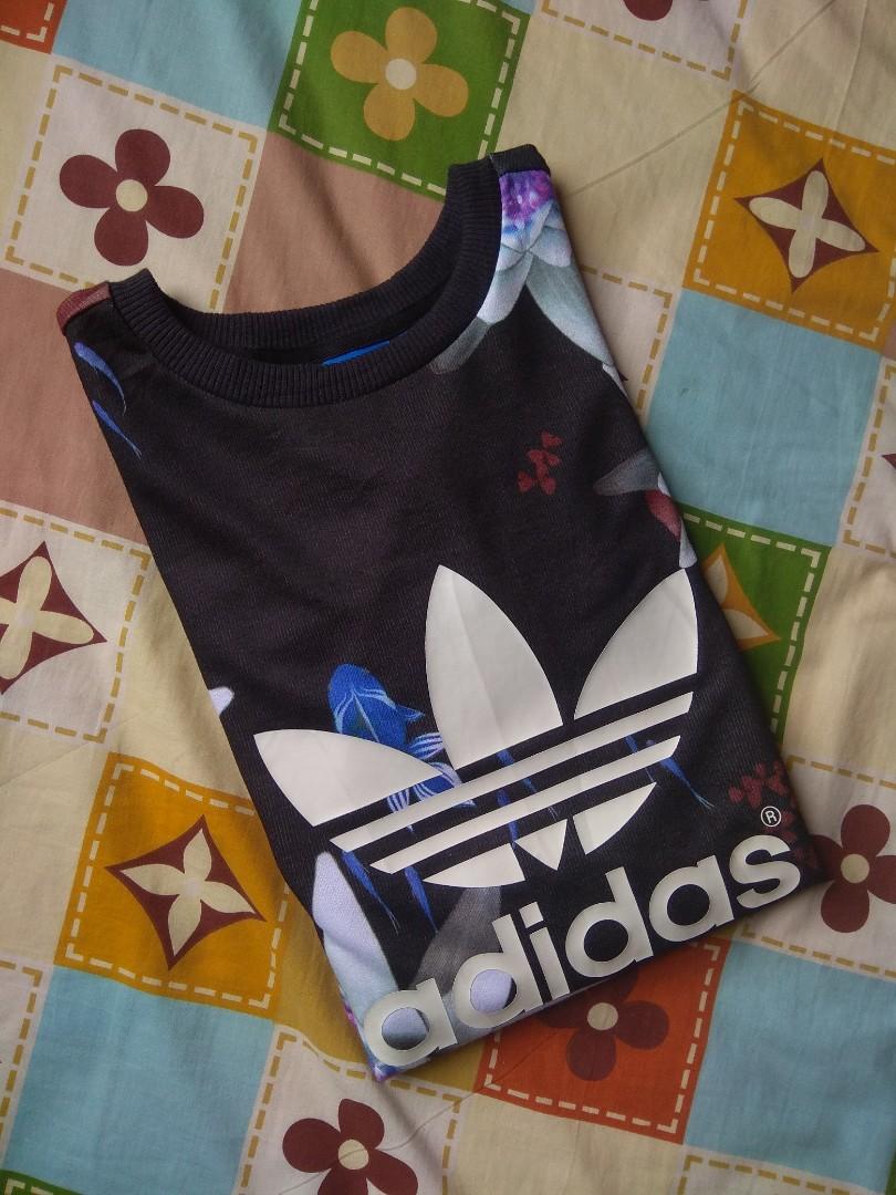 Adidas originals lotus print sweatshirt sales