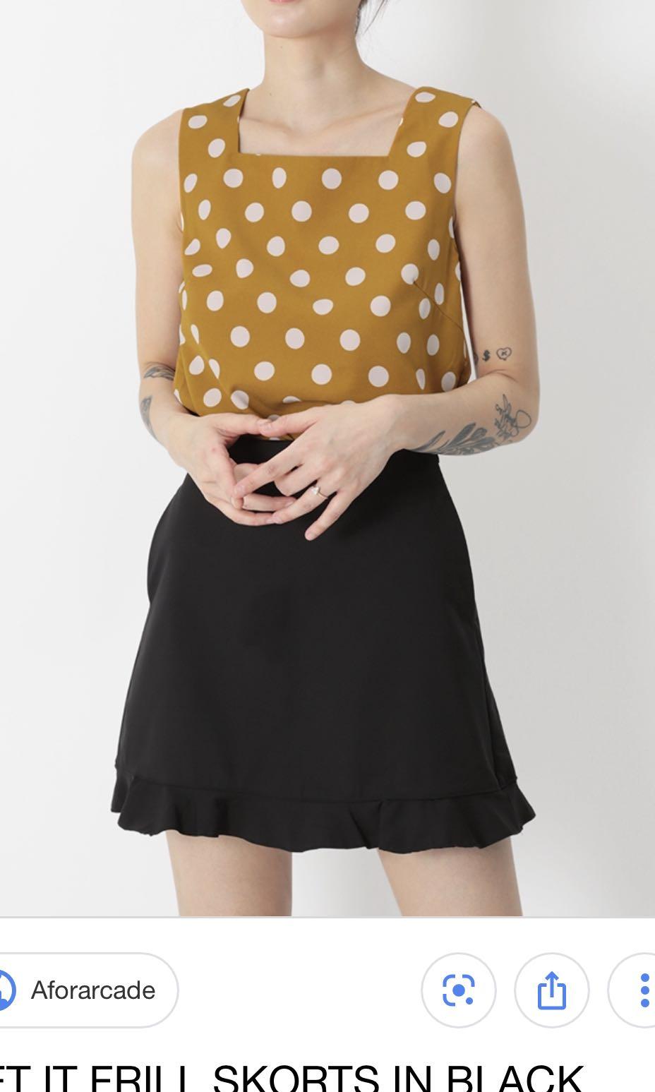 square neck polka dot top