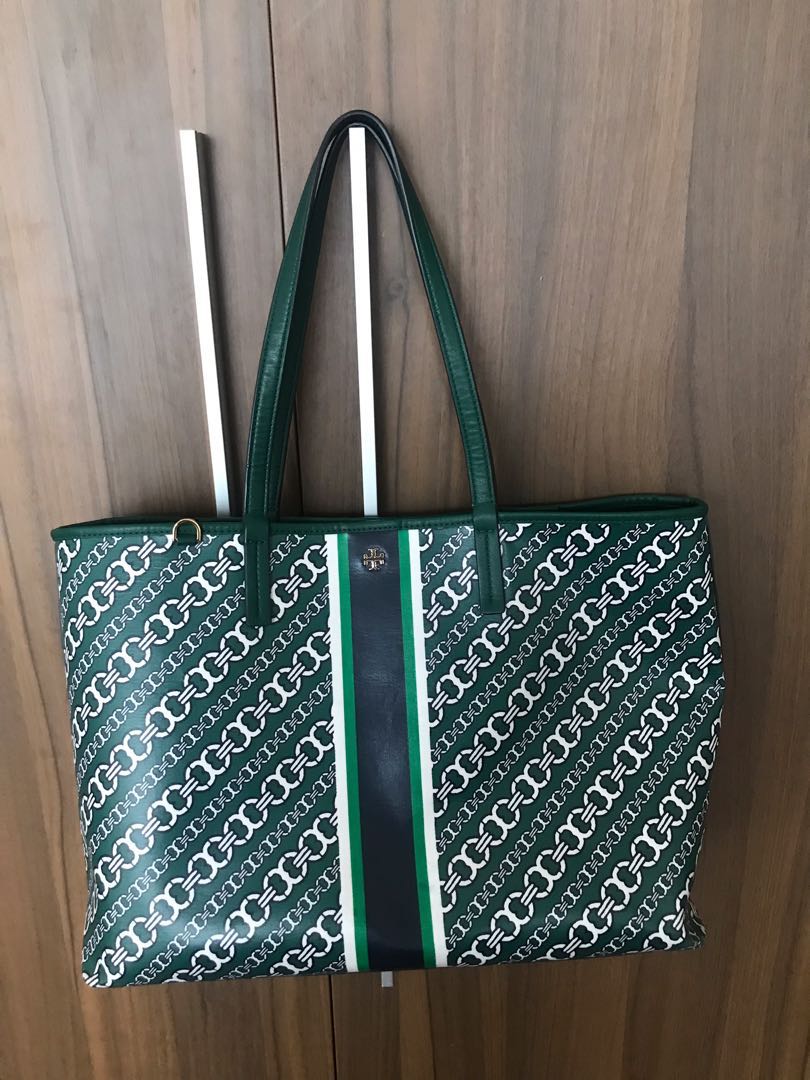 AUTH Tory Burch Gemini Link Tote Hand Bag in Green Bias, Luxury, Bags &  Wallets on Carousell