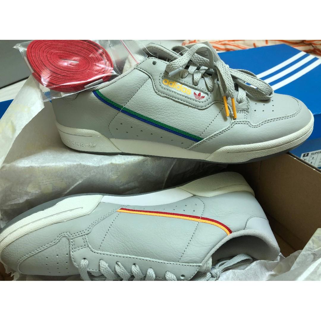 Brand new 100 authentic Adidas Continental 80 Grey Scarlet US