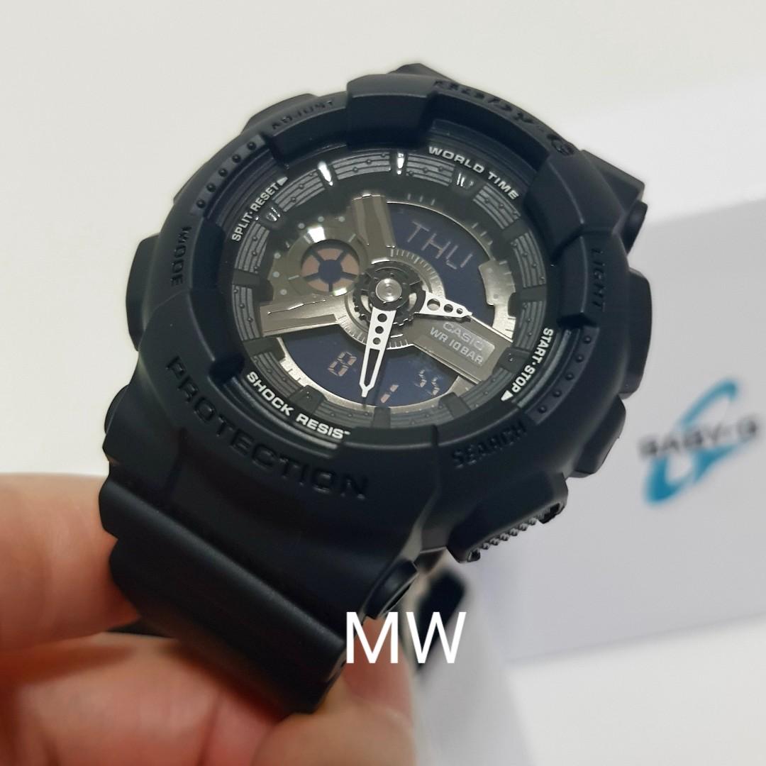 CASIO Baby G BA110BC BA 110BC 1A Analogy Digital Black Resin World