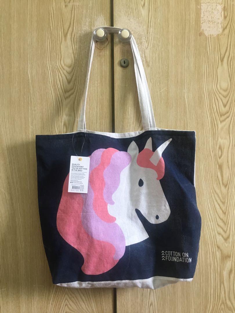 CLEARANCE Cotton On Unicorn Recycle Bag