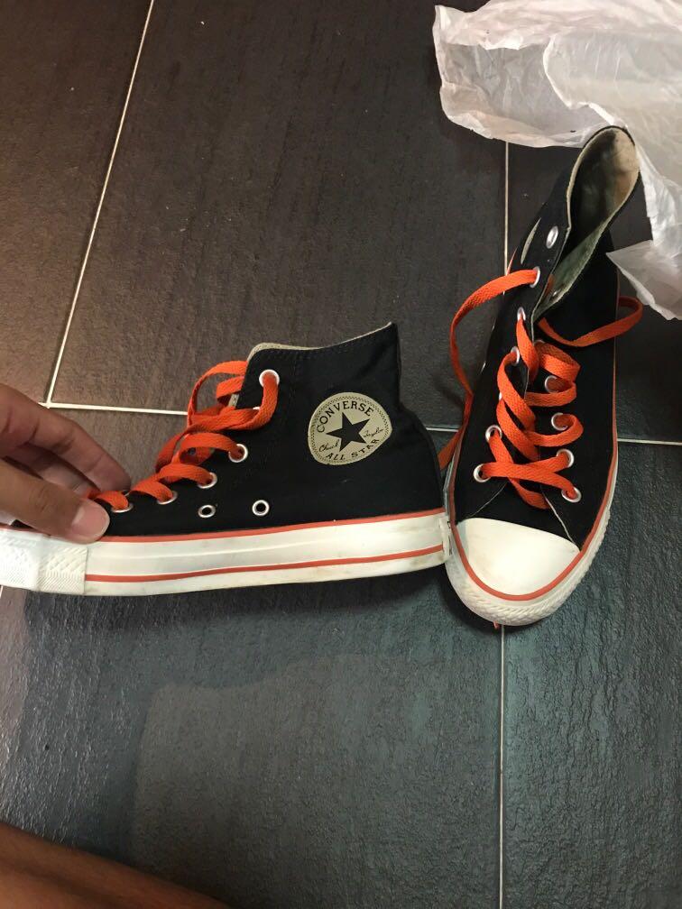 converse black and orange, Men's Fashion, Footwear, Sneakers on Carousell