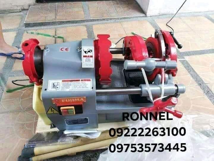 FUJIMA Japan Pipe Threading Machine (Rigid Type) (Category: Looking For) located in Valenzuela. Submitted by ronnelpowertools (Listing ID 243667678, Image 2). Description: ( L2 ) Price - 42k DR FUJIMA Japan Pipe Threading Machine (Rigid Type) Specification: Single phase Fujima Japan P50B Motor : 750watts Rotation speed:28r/min Voltage:220volts Frequency:60hz Capacity:1/2"-2" G.W:75kgs. Induction motor Dies and die head can interchange with the Ri