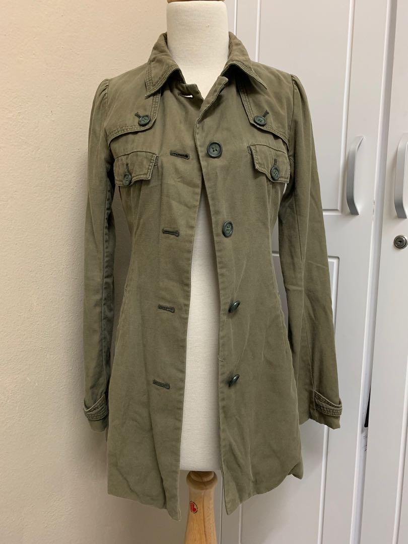 Green Army Jacket, Women's Fashion, Coats, Jackets and Outerwear on ...