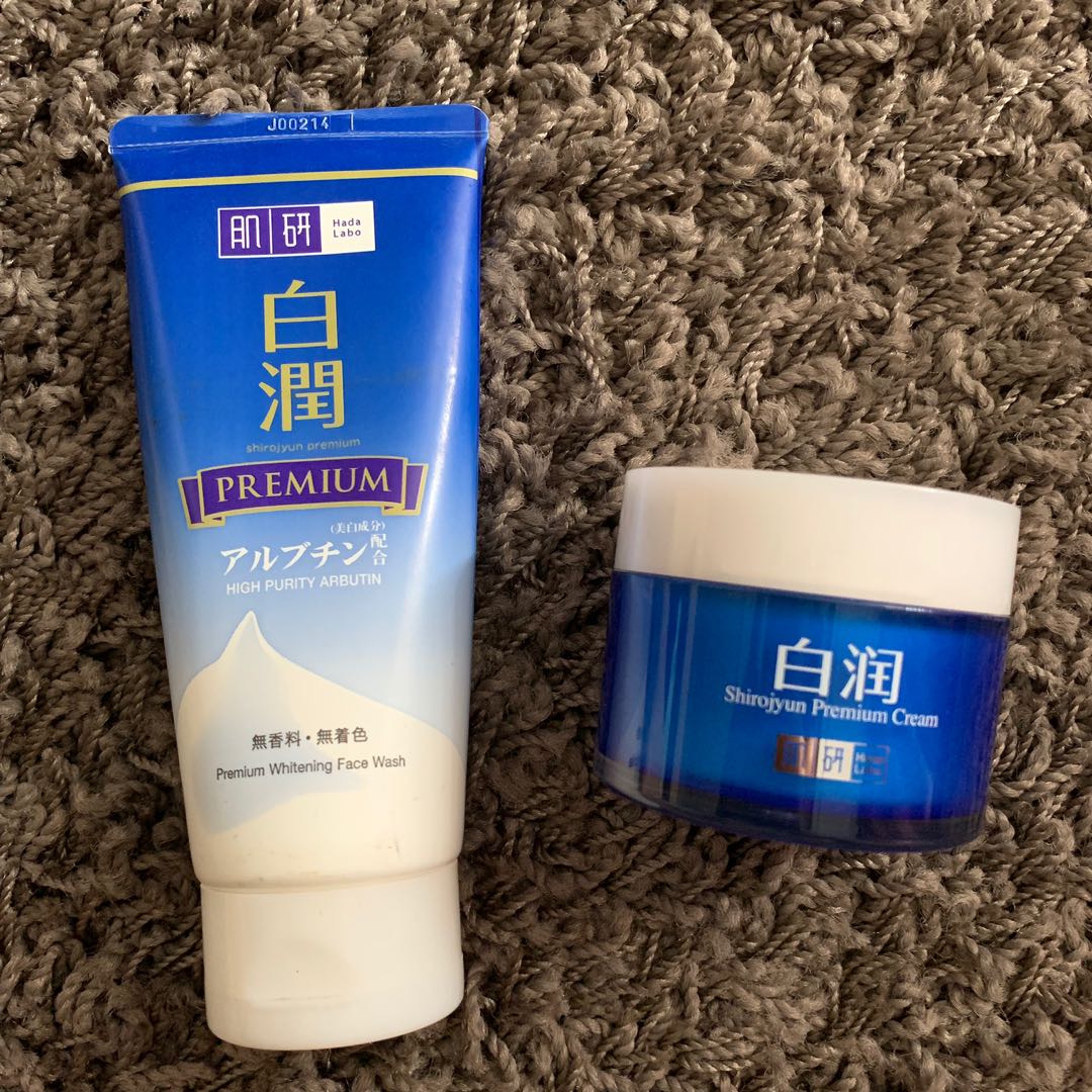 Hada Labo Premium Whitening Face Wash Water Cream Health Beauty Skin Bath Body On Carousell
