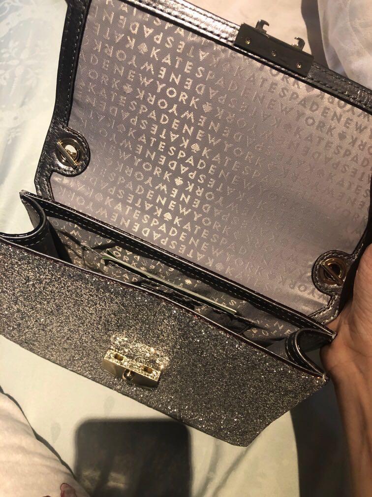 kate spade glitter sling bag