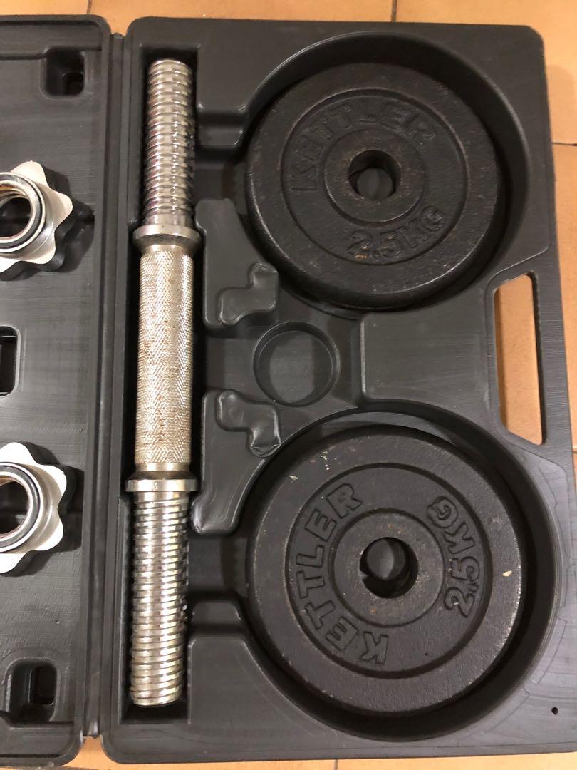 Kettler Cast Iron Dumbbell Set 10kg, Sports Equipment, Exercise