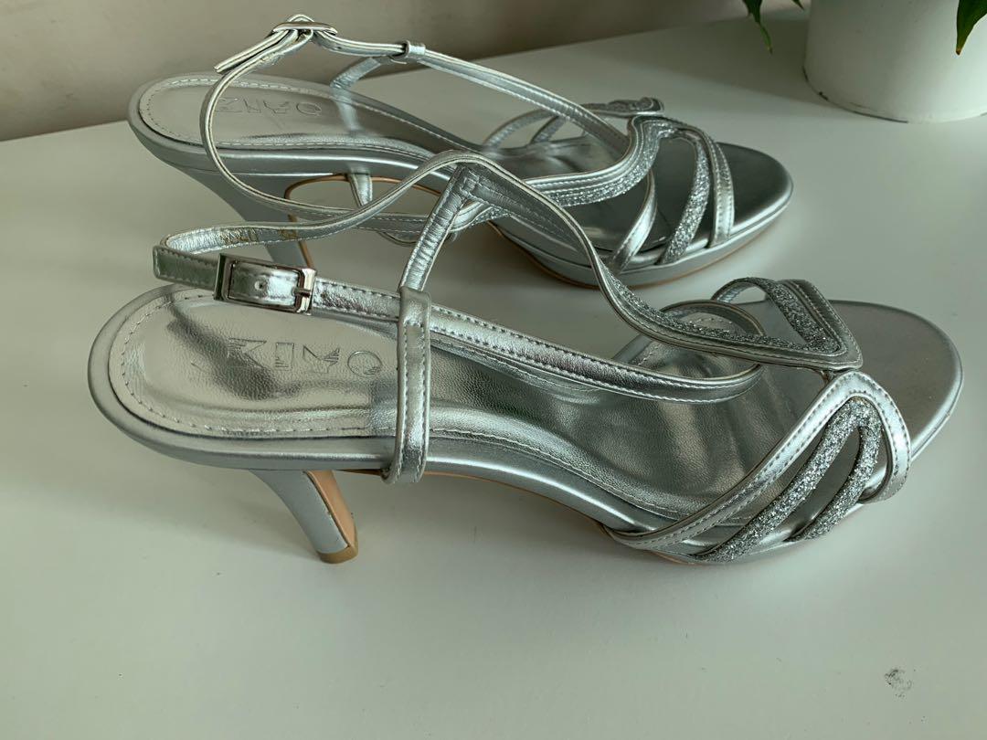 silver formal sandals